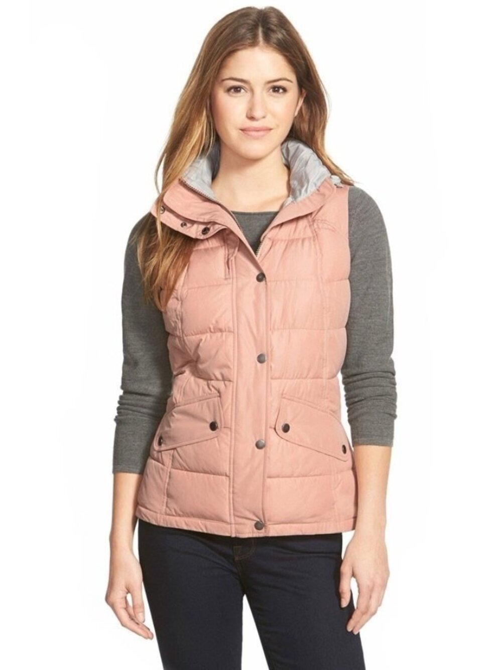 Barbour Landry Gilet Fibre Down Vest Jacket Quilted Hood Blush Pink 4 #A2647